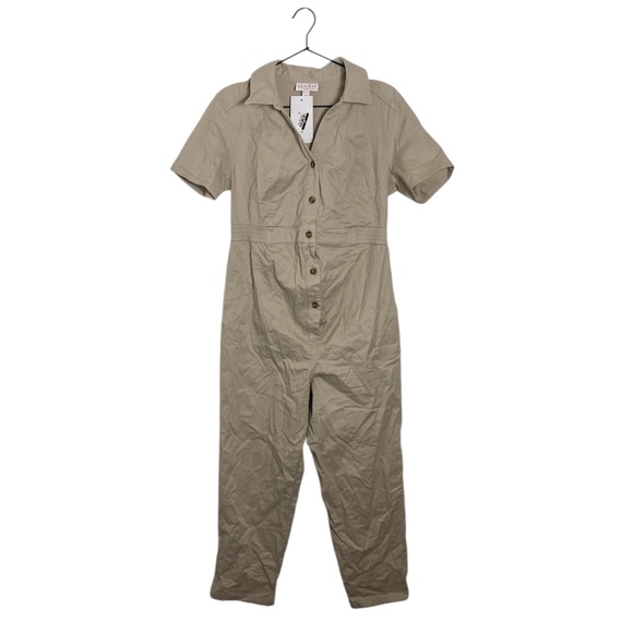 Isabel Maternity by Ingrid & Isabel Pants - Isabel Maternity Tan Short-sleeve Utility Jumpsuit NWT